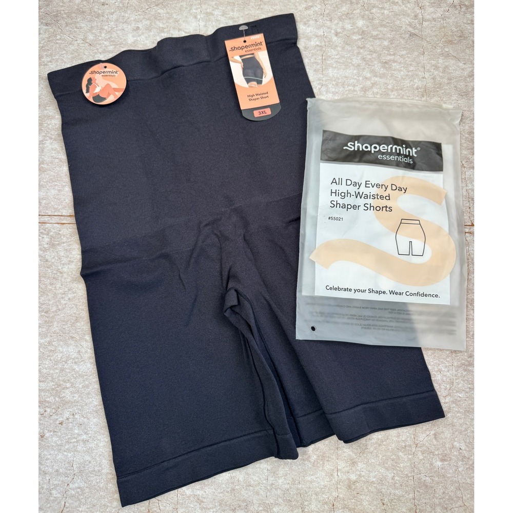 Shapermint Essentials All Day Every Day High-Waisted Shaper Shorts Black 3XL NWT